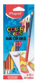 LAPIZ DE COLOR C/12 LARGOS DUO  COL.PEPS