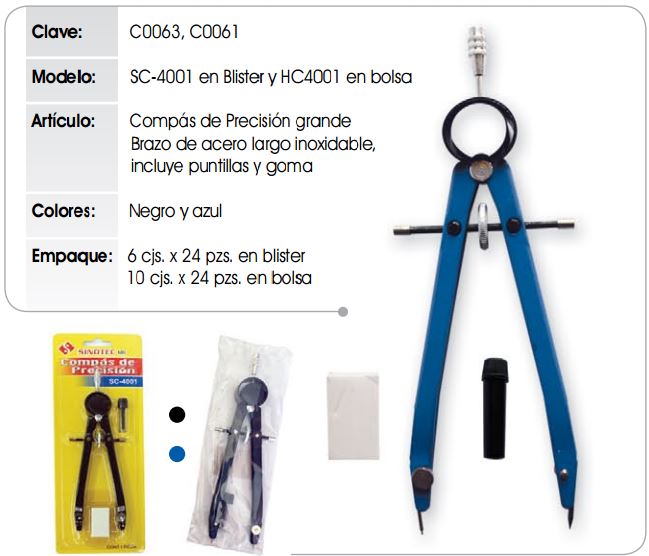 COMPAS DE PREC.BRAZO LARGO HC-4001-D1 AL 102131 ALIAMEX GDE(B