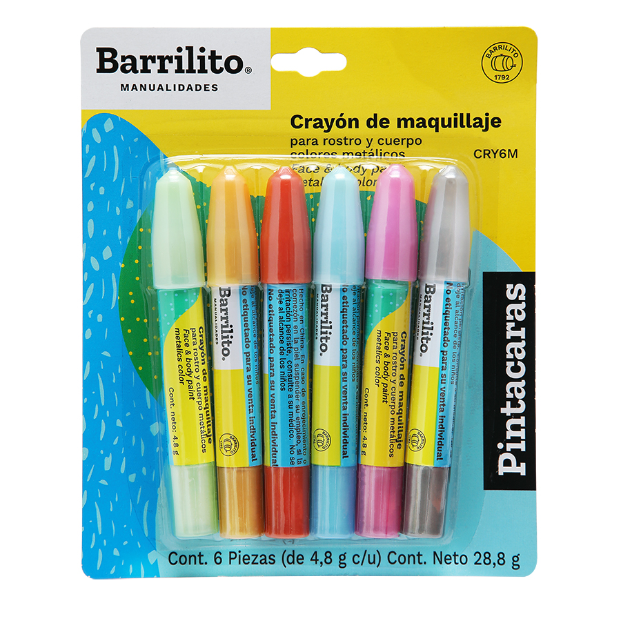 CRAYON PINTACARAS Y FOMI C/06 MET.BARRIL