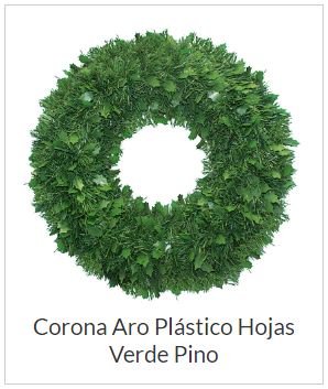 ADORNO CORONA HOJAS PINO VDE 50CM  JANEL