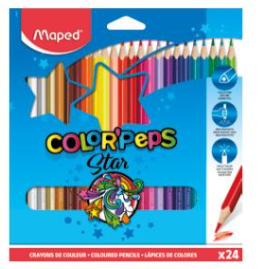 LAPIZ DE COLOR C/24 LARGOS TRIAN.  MAPED