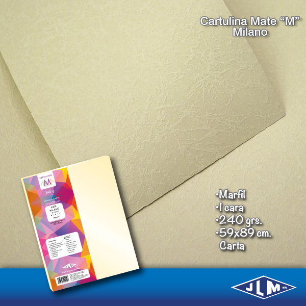 CARTULINA CTA MATE MILANO MARFIL   C/100 200147 2051-50F-2 JL