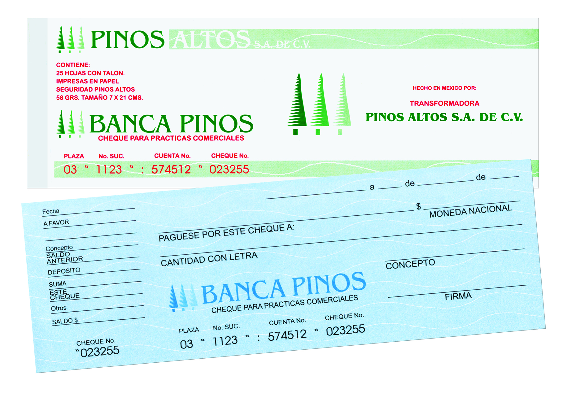 BLOCK 5011 CHEQUE PRACTICA COMER.P.ALTOS