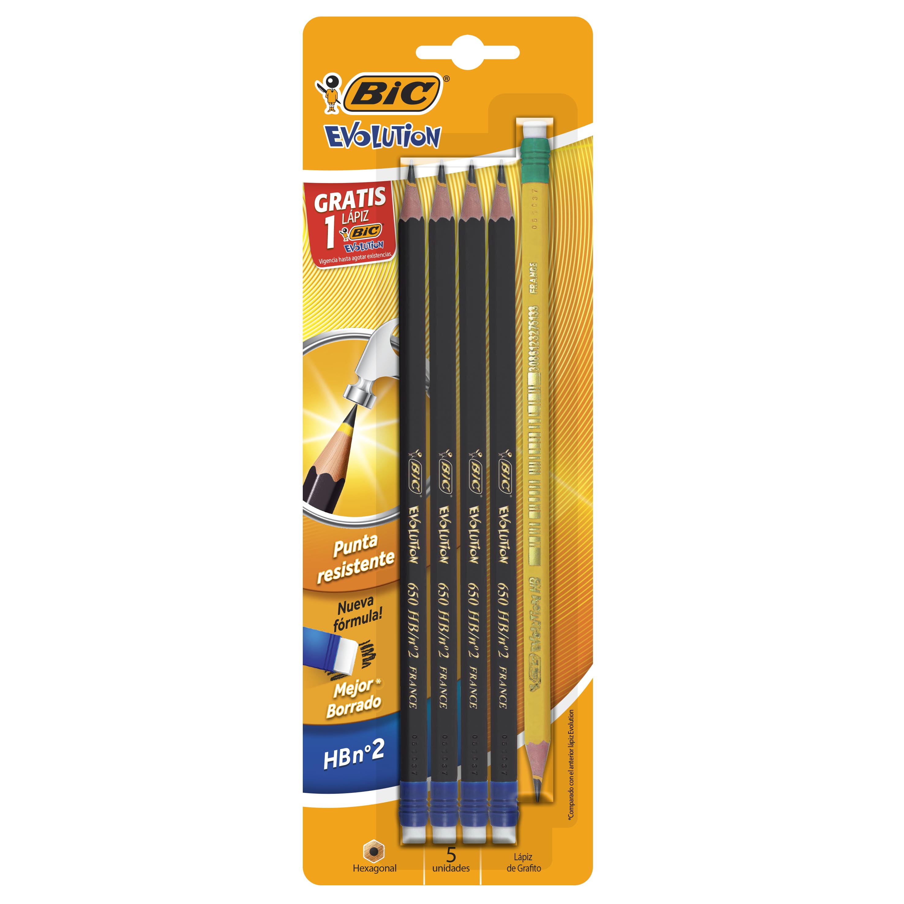 LAPIZ # 2   CONTE EVOLUT.BLACK C/4+1 BIC