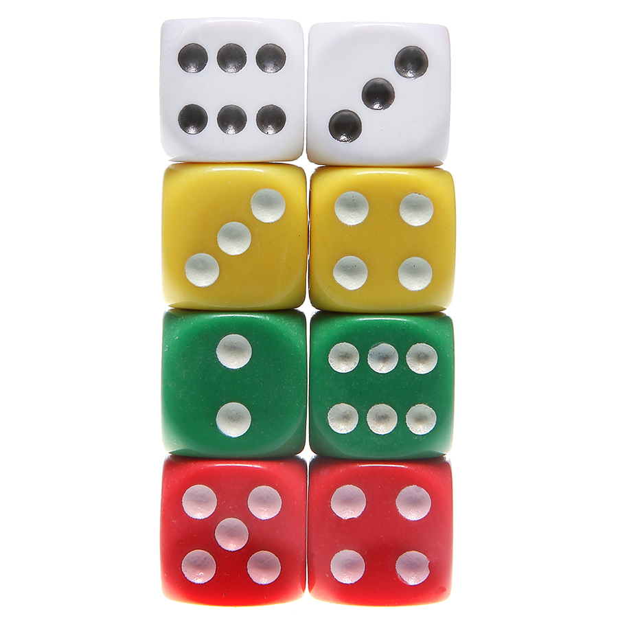 DADOS DE 14 MM COLORES SURT. C/08  DS14B 986140 BARRILITO (CO