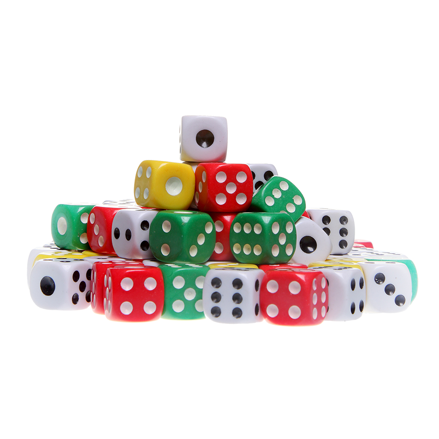 DADOS DE 16 MM COLORES SURT. C/100  DS16 927280 BARRILITO