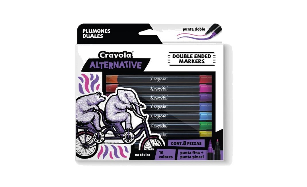 PLUMIN DUAL ALTER.D.P C/8 SURT.  CRAYOLA