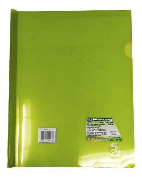 FOLDER T/O C/LIGA VERDE L.Q10  BARRILITO