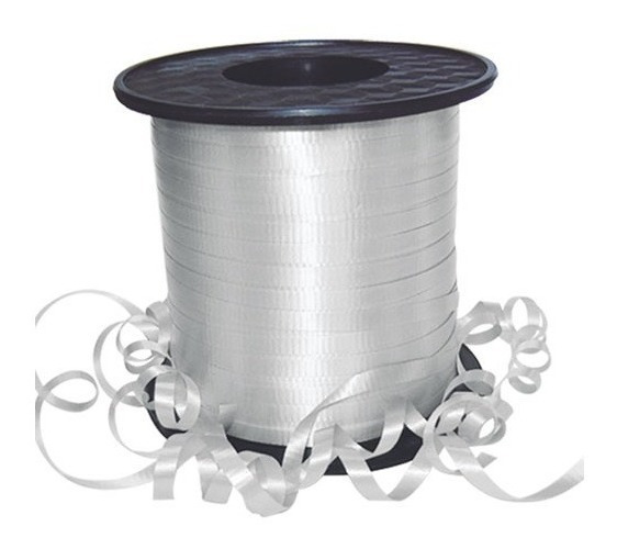 CINTA P/MOÑO CURLING LISO PLATA   4X457M