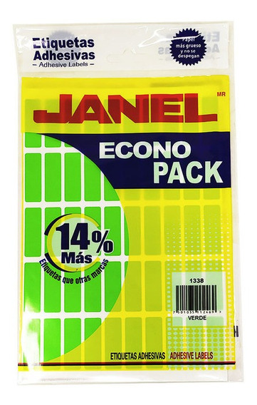 ETIQUETA ADHES. 13X38 VERD.ECONO P.JANEL