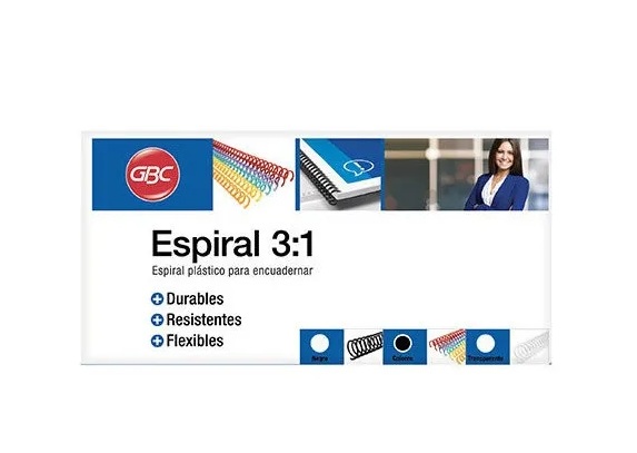 ARILLO PLAST.ESPIRAL 3:1   8MM COLOR GBC 043533 P4353 C/100 P