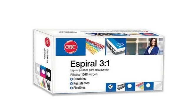 ARILLO PLAST.ESPIRAL 3:1  12MM  NEG  GBC 042499 P4249 C/75 P/