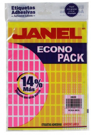 ETIQUETA ADHES. 08X20 ROSA ECONO P.JANEL
