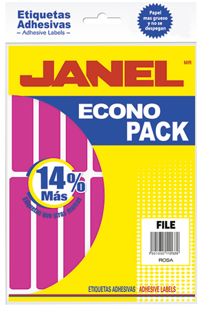 ETIQUETA ADHES. FILE  ROSA ECONO P.JANEL