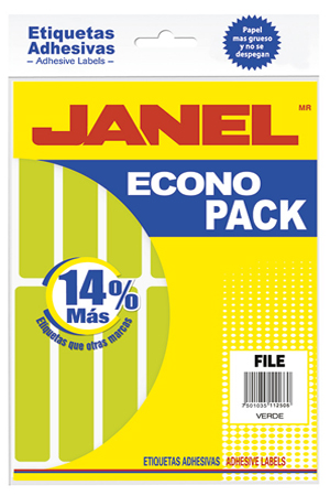 ETIQUETA ADHES. FILE  VERD.ECONO P.JANEL