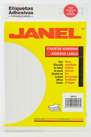 ETIQUETA ADHESIVA #01 09X13        JANEL