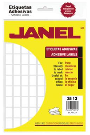 ETIQUETA ADHESIVA #08 25X13        JANEL