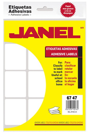 ETIQUETA ADHESIVA #13 67X47        JANEL