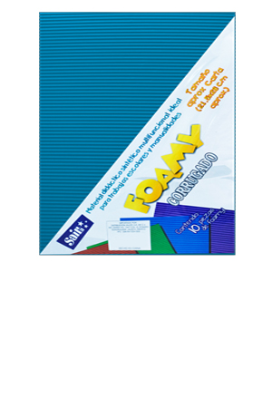 FOMI CARTA AZL.TURQ CORRUGADO C/10 SAIRA 131191 09 20.5X27CM
