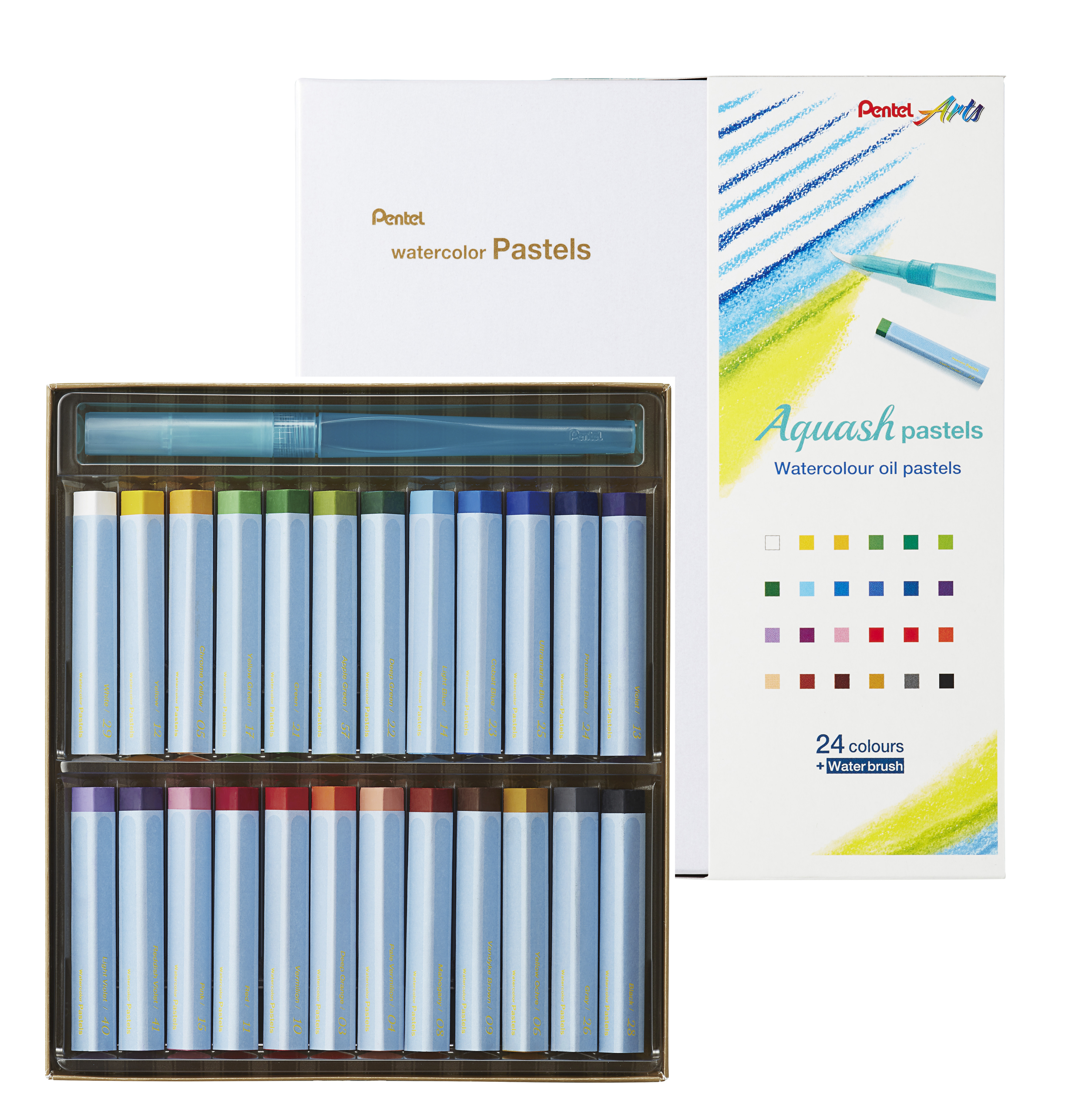 GIS COLORES PASTEL C/24 ACUARELAB. GHW1-24 PENTEL