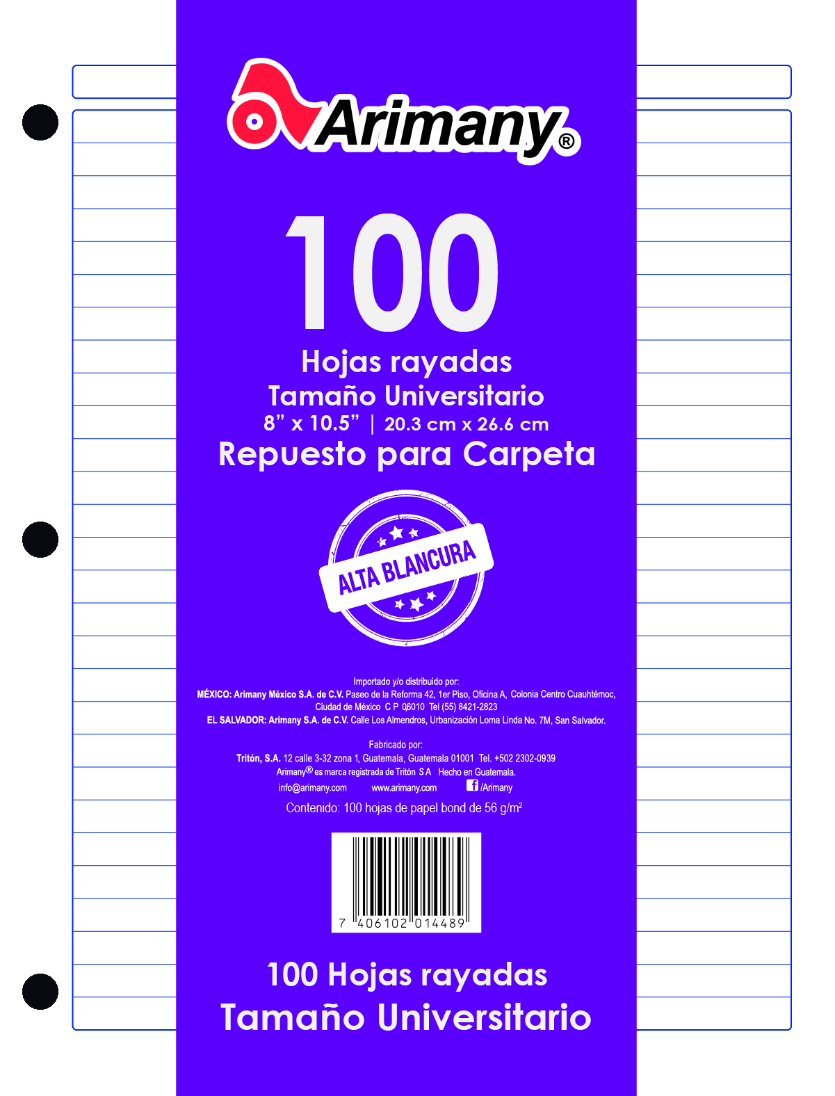 BLOCK CARTA RAYA      100H 3PERF.ARIMANY