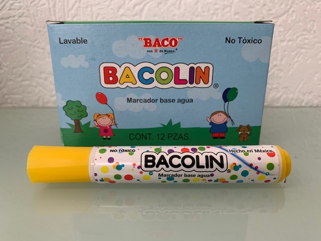 MARCADOR AGUA BACOLIN AMARILLO      BACO 57273 LAVABLE PUNTA