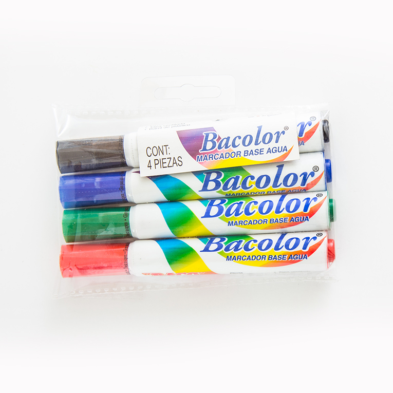 MARCADOR AGUA BACOLOR  C/04 COL.    BACO 950304