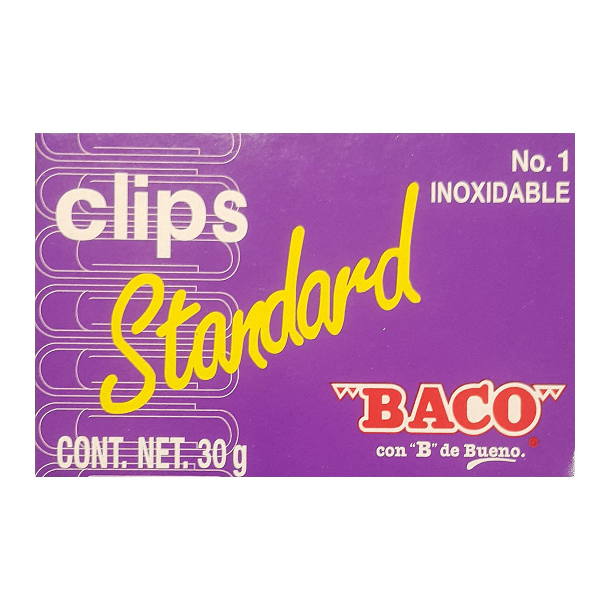 CLIP STANDAR INOXIDABLE   #1 C/100  BACO