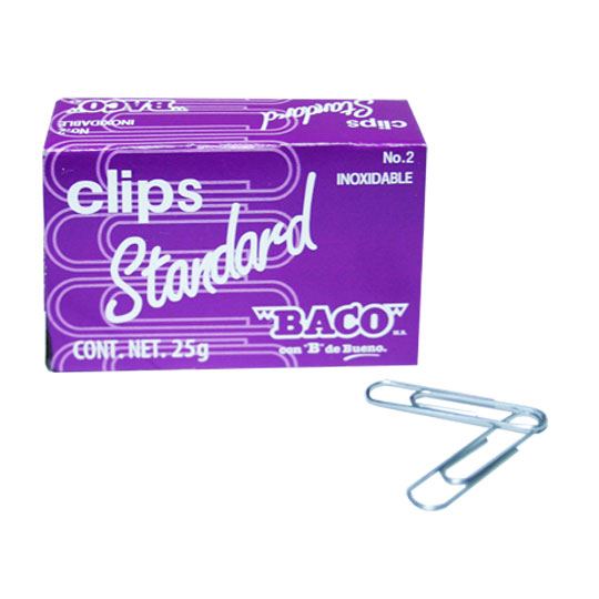 CLIP STANDAR INOXIDABLE   #2 C/100  BACO