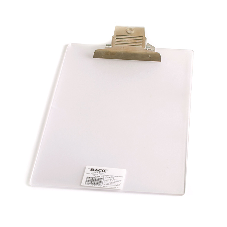 TABLA AGARRA PAPEL OFI.CLIP M.TRANS.BACO 914146 (TRANSPARENTE