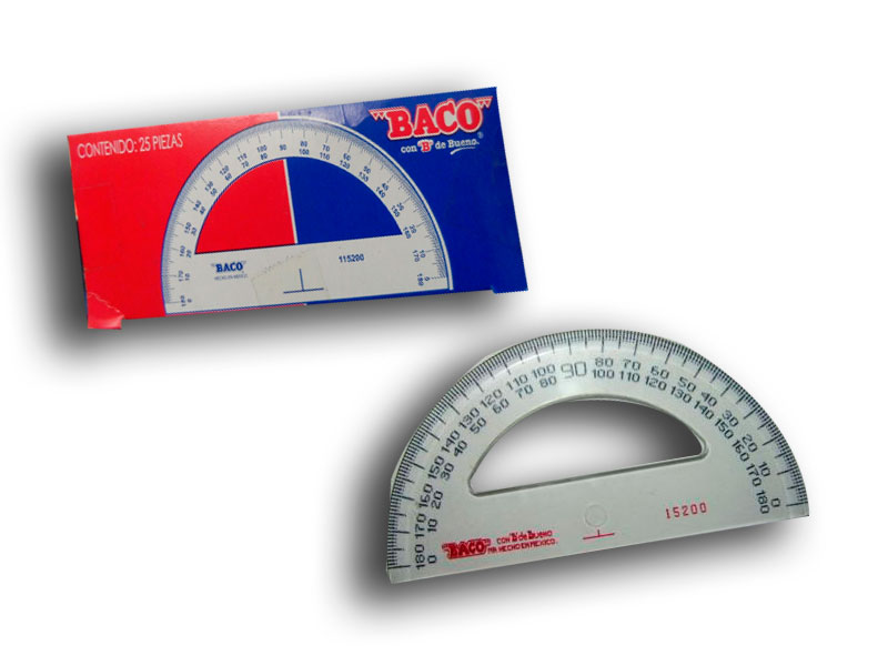 TRANSPORTADOR ESCOL.180GDOS.12.5CM  BACO