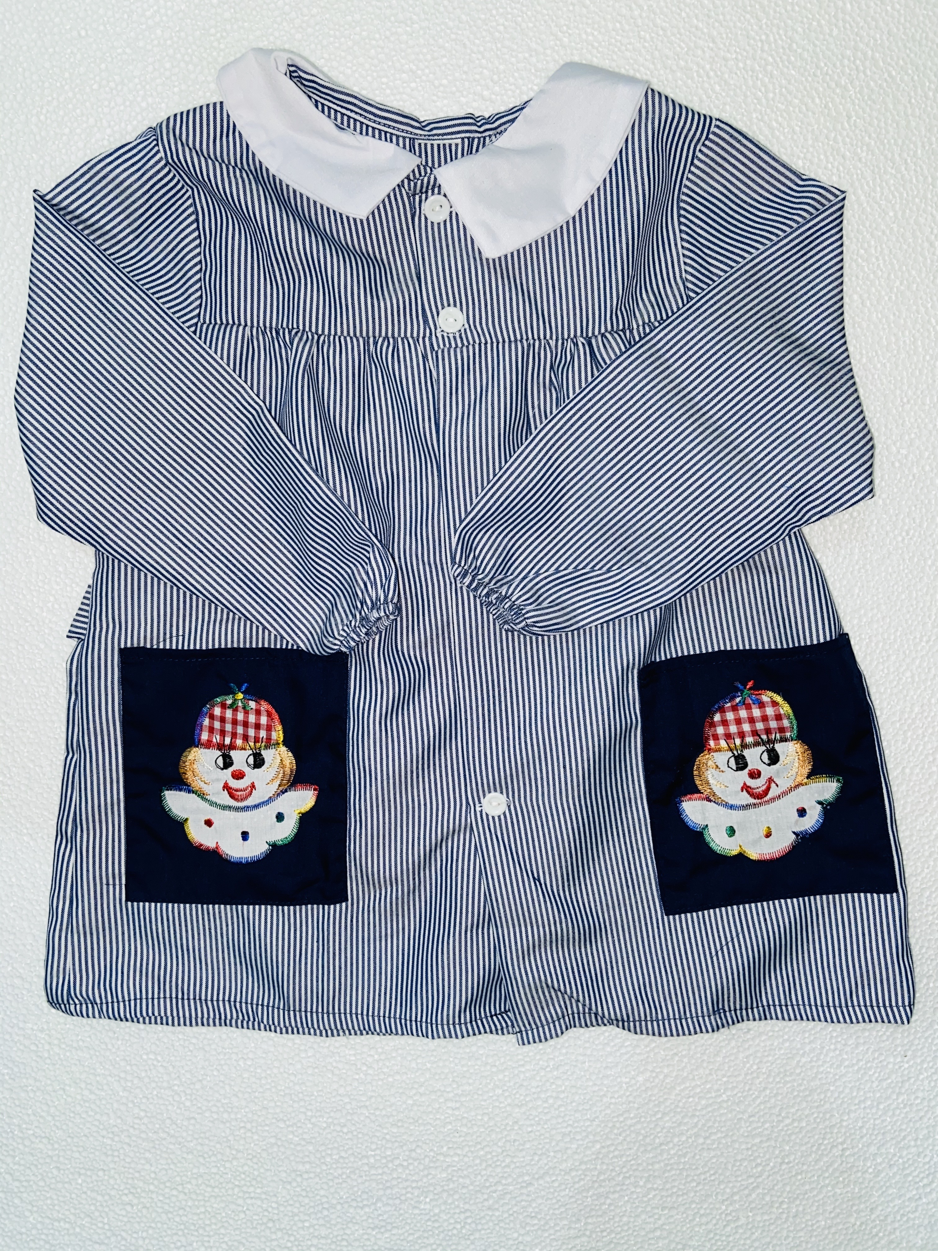 MANDIL INFANTIL DE TELA AZ.M.RAYAS  T-04