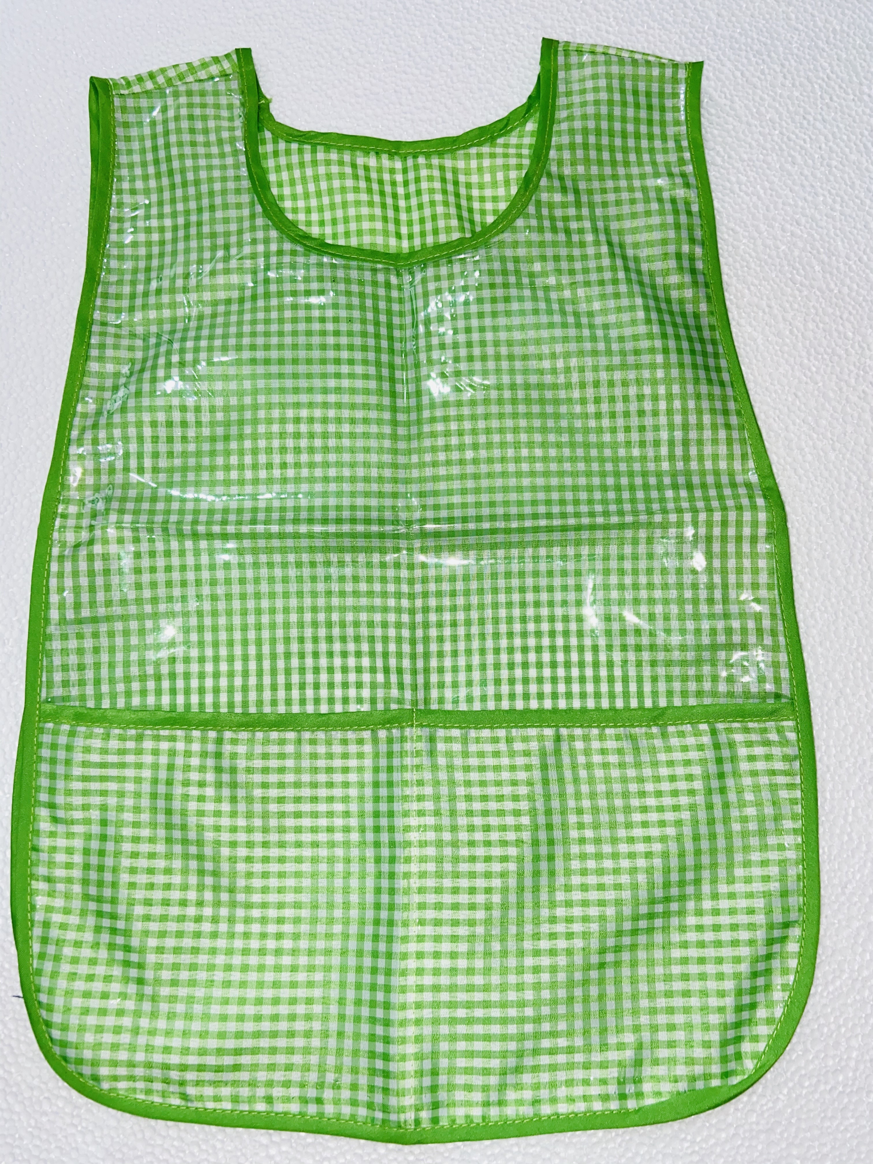 MANDIL INFANTIL DE TELA VERDE LIMON