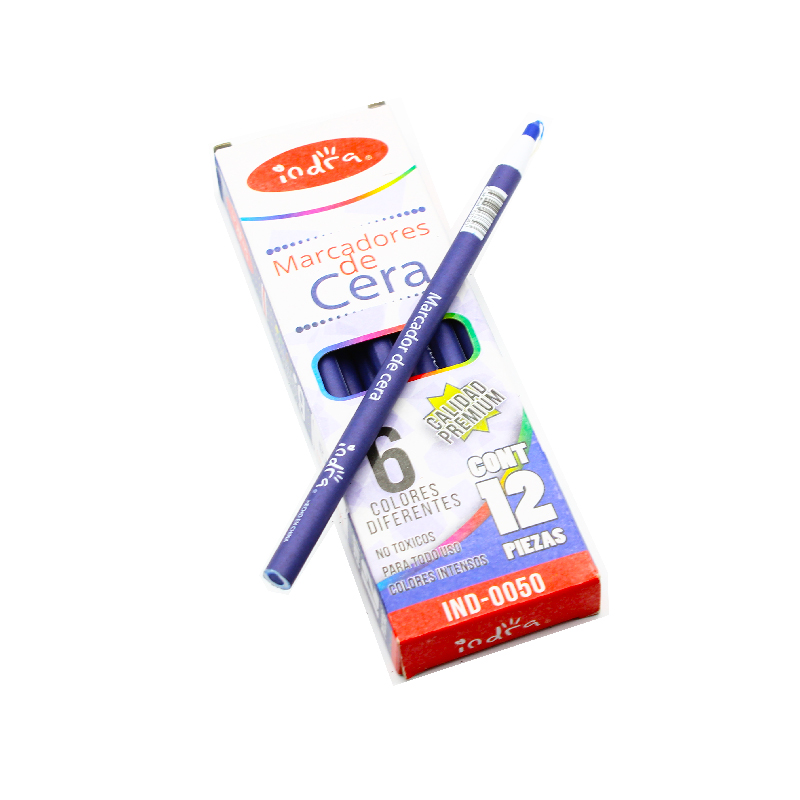 MARCADOR DE CERA INDRA      AZUL         037393 IND-0050