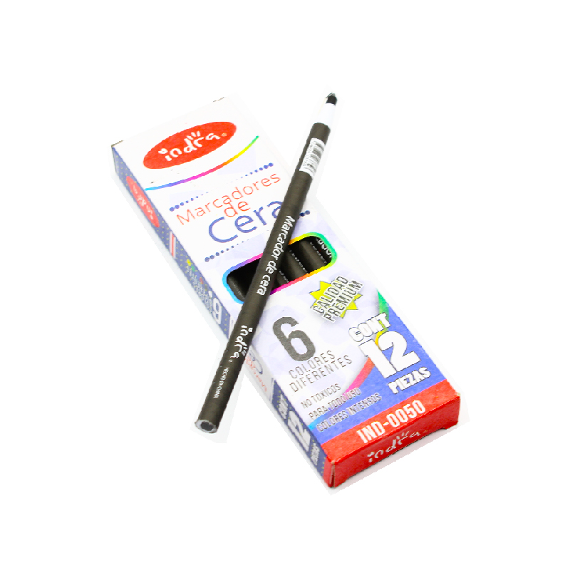 MARCADOR DE CERA INDRA      NEGRO        037393 IND-0050
