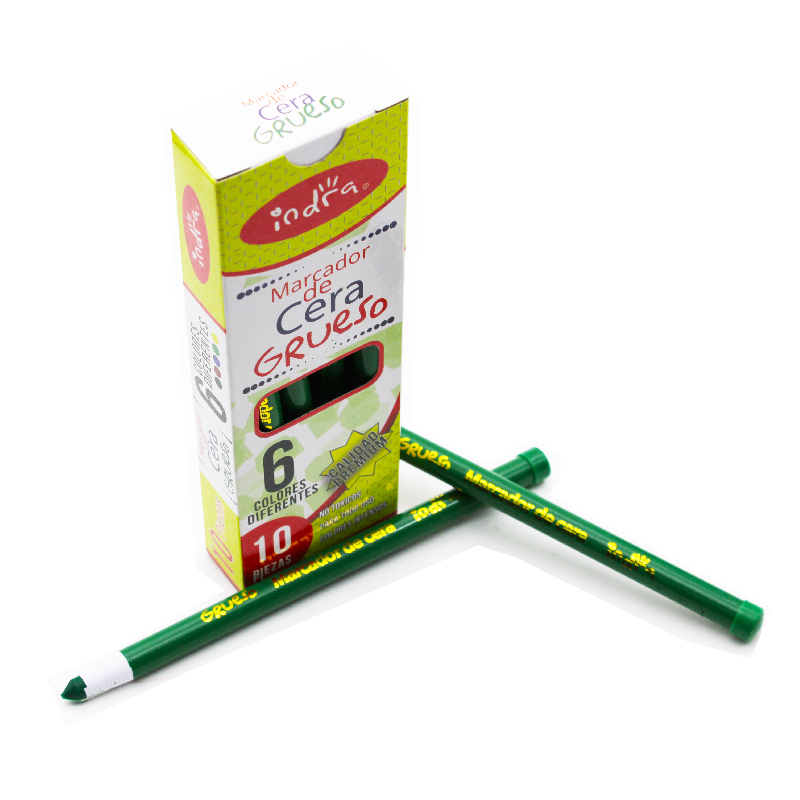 MARCADOR DE CERA INDRA      VERDE        037393 IND-0050
