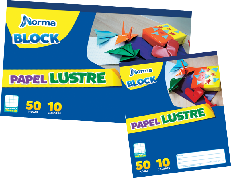 BLOCK PAPEL LUSTRE DOBLE CARTA 50H NORMA