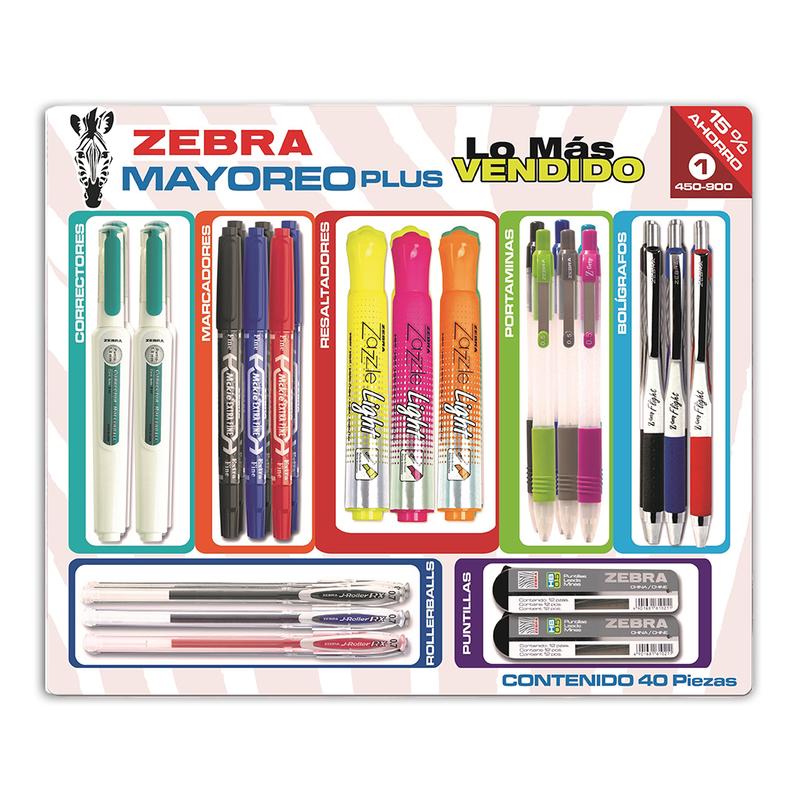 KIT LO MAS VENDIDO C/40 PZA   9110 ZEBRA 617456 (4CORR,6MARCA