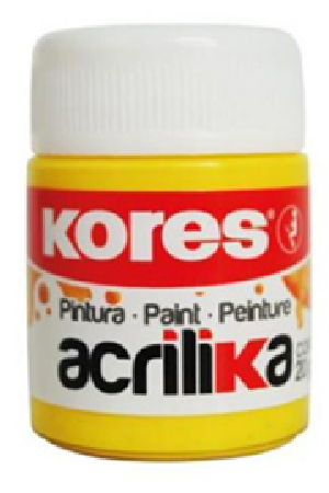 PINTURA ACRILICA  20GR AMARILLO    KORES 727145 PROD.DESCATAL