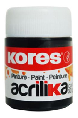 PINTURA ACRILICA  20GR NEGRO       KORES 727190 PROD.DESCATAL