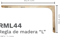 REGLA DE  MADERA "L"   P/CORT/CONF.BARRI