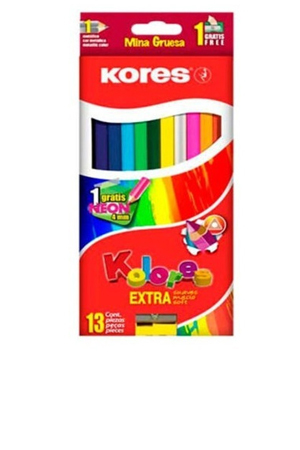 LAPIZ DE COLOR C/12+1 NEON TRIAN.  KORES 934130 (TRIAN.+1LAP.