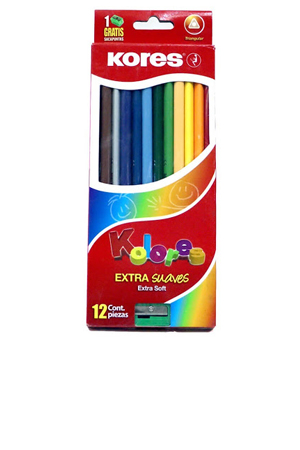 LAPIZ DE COLOR C/12 LARGOS TRIAN.  KORES