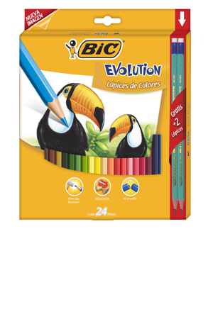 LAPIZ DE COLOR C/24 LARGOS 2+1 EVOLUTION 060093 PROD.DESCATAL
