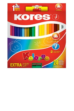 LAPIZ DE COLOR C/24 LARGOS TRIAN.  KORES