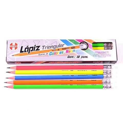 LAPIZ # 2   TRIANGULAR NEON   C/10 SHELY 184123 (CUERPO DE CO