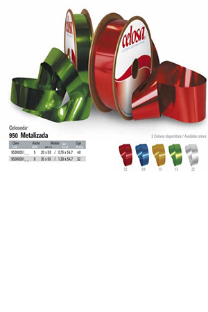 LISTON CELOSA METALIZADO # 9 AZUL REY    507928 9500009108 JA