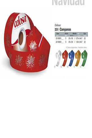 LISTON CELOSA NAVIDAD CAMPANA   #09 ORO  2310009110