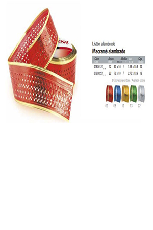 Z LISTON MACRAME ALAMBRADO #22 VERDE JAN 555264 0160022113 (1
