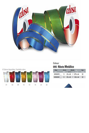 LISTON CELOSA RIBETE METAL.#5 ROJO JANEL 0950005102 (40M)